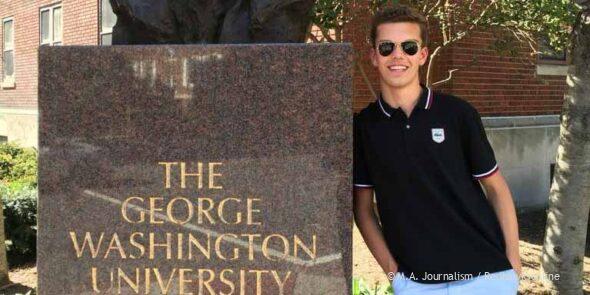 Alum Luke Frazier ('16) now attends The George Washington University in D.C.