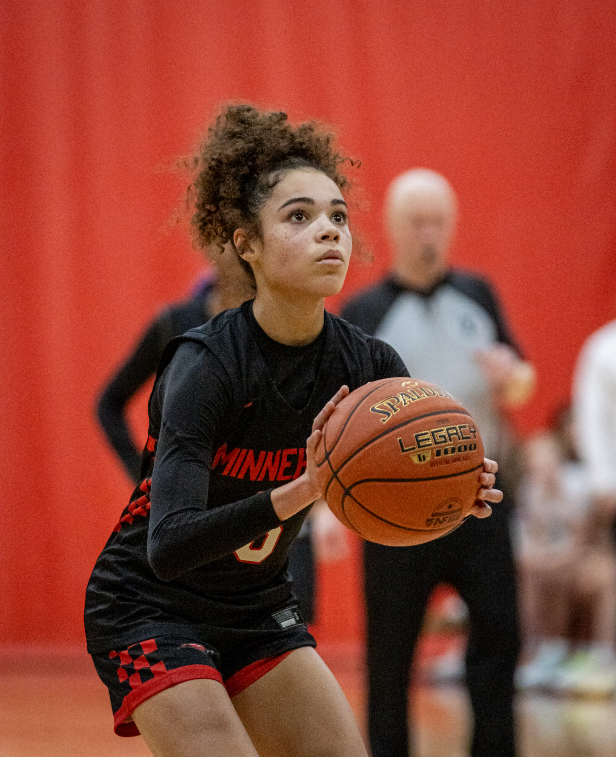 Tayjha Van Leer shoots a free throw in a 93-56 loss to Providence Academy on January 24, 2026.